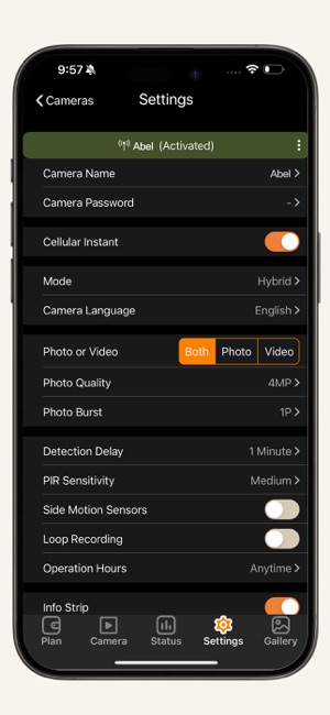 fototrappola app wifi bluetooth connessione